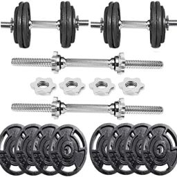 10 kg Cast Iron Plates with pair of dumbbell rods Adjustable Dumbbells Home Gym Combo-image-87