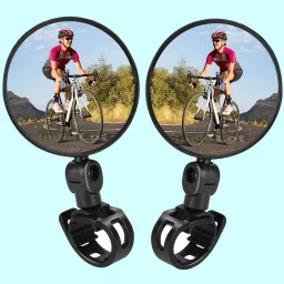 Bicycle Rearview Mirror 360° Rotary Cycling Glass Mirror ABS Plastic 2pcs 0001 Bicycle Handle Grip-24