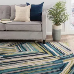 jaipur rugs Blue Wool Geometrical 5 x 8 Feet Hand Tufted Carpet-picture-18