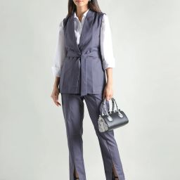 Women Single Breasted Solid Suit-image-76