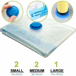 Reusable Ziplock Vacuum Bags PACK OF11 Travel Storage Vacuum Bags (Pack of 11) Travel Storage Vacuum Bags-image-19