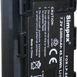 Simpex LP-E6 6300 mAh Secondary Rechargeable Battery for DSLR Camera Battery Charger-picture-27