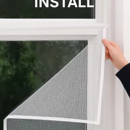 rike Polyester Infants Washable 3x4 White Mosquito Net for Window – Self Adhesive, Premium Mesh Mosquito Net image 2