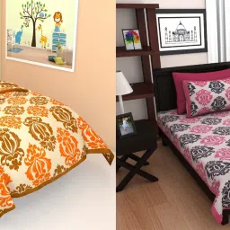 140 TC Cotton Single Floral Flat Bedsheet-image-85