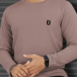vebnor Men Solid Round Neck Polyester Beige T-Shirt-picture-28