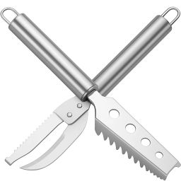 Fish Cleaning Tools Combo - Fish Scale Remover Scraper, Skin Peeler , Fish Scaler-image-62