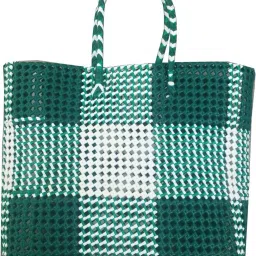 Wire Basket / Multipurpose Bag / Reusable Plastic Straw Grocery Bag-image-48