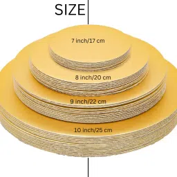 drapenza 20 Pcs Round Cake Base Board Set | 7 8 9 10 inch- 5 Pcs Each MDF Cardboard Paper Cake Server image 2