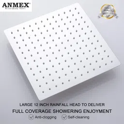 ANMEX 12x12 (12 Inch) UltraSlim Heavy SS Rain Shower Head with 18inch Arm image 2