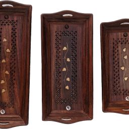 sre Wooden Trey Set Tray Serving Set image 2