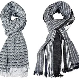 Striped Pure Cotton Men Multicolor Stole-image-36