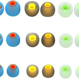 KAELAN 18 Pcs 9 Pair Blue Green yellow Earbuds Silicone Replacement Ear Tips In The Ear In The Ear Headphone Cushion-image-81