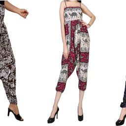 Printed Rayon, Cotton Women Harem Pants-image-28