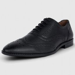 Olive Black Wingtip Brogue Lace Up Shoes for Men LSRGBGJB Brogues For Men-image-5