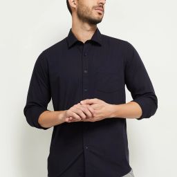 Men Slim Fit Solid Casual Shirt-image-50