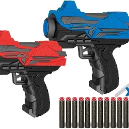 Blaster Soft Rubber Foam Bullets Pull Back 2 Action Gun Target Shooting Game-image-18