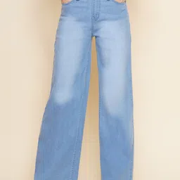 puella Women Flared High Rise Blue Jeans-picture-43
