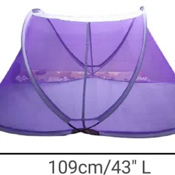 a one Polyester Kids Washable Mosquito Net For 0 To 3 Year Baby Size109cm x 53cm x 48cm Purple Color Popup Mosquito Net image 5