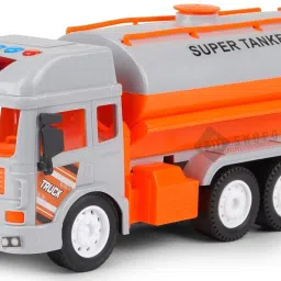 Construction Tanker Truck Toy with Light & Sound, Friction Powered Push and Go-image-42