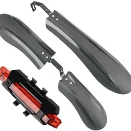 Front & Rear Fat tyre Bicycle Mudguard fat cycle fender With Cycle Tail light Full Length Front & Rear Fender-image-35