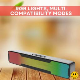 FRONY Megabar (PORTABLE HOME TV SOUNDBAR) Dynamic Thunder Sound With RGB LightB89 20 W Bluetooth Soundbar-image-63
