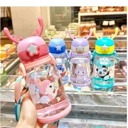 Cartoon Multi Design Sipper Bottle for Kids with Strap 600 ml Water Bottle-picture-8