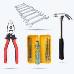 HGCM168M2 8Pc Double Open End Wrench Set with Plier|5in1 Screwdriver Set|Hammer Hand Tool Kit-30