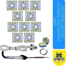 9W LED Bulb Direct on Board LED Bulb MCPCB Raw Material and 25W Soldering Iron, Soldering Wire, Soldering Paste (Pack of 10 LED) Electronic Components Electronic Hobby Kit-image-52