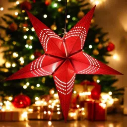 Paper Star Hanging Lantern_Red_AZ30pack of 1 Red Paper Hanging Lantern-15