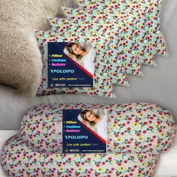 5 Cushion And 2 Microfibre Solid Bolster Pack of 7-image-24