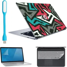 Anweshas 4 Laptop Skin with Usb Led Light, Key Guard and Screen Guard for 15.6 inches Laptop Combo Set-image-48