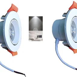 3W White Body LED COB Spot Down Ceiling Movable Light (Cool White),Pack of 2 Recessed Ceiling Lamp-22
