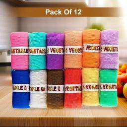 Multipurpose Reusable Net Vegetable Fridge Organizer Bags Pouches for Storage Pack of 12 Grocery Bags-26