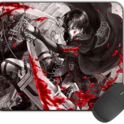 Kirmada Printed Designer Mouse Pad Bloody Levi Attack On Titan Non Slip Base Mousepad-image-5