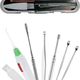 Ear Wax Cleaner Tools kit Stick Set Spring Curette with Keychain Box-image-41