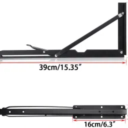 nunki trend Metal Triangle Folding Shelf Bracket Support Wall Bracket, Max. 39cm (Board and Screws are Not Included) Shelf Bracket image 3