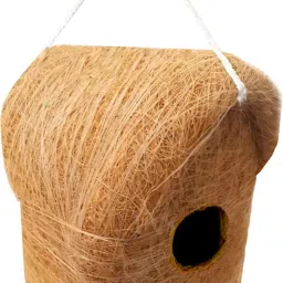 NATURAL BIRD HOUSE WITH HANGING HOOKS U CAN PLACE ANYWHERE PACK OF 1 Bird House-24