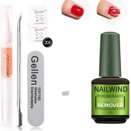 Gel Polish Remover for Nails with Cuticle Pusher and Cuticle Oil Set-image-5