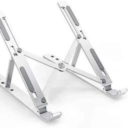 Worldwise Aluminum Laptop Stand,Foldable Adjustable Ventilated,Up to 15.6'' (Silver) Aluminium Floor and Desk Stand Laptop Stand with Adjustable Height Compatible with 40 - 44cm Laptops-image-77