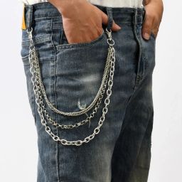Jean Chain,Wallet Chain,Pant, Gothic (For Womens And Mens) Sterling Silver Plated Stainless Steel Chain-image-9