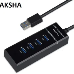 Yaksha USB 3.0 , Portable Mini 4 Port High Speed 3.0, High Quality. (Black) USB Adapter-image-25