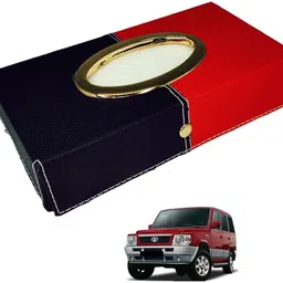 mockhe Chrom-Black-Red Tissue Box Leatherette Vehicle Tissue Dispenser-picture-20