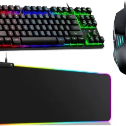FKU Mechanical Gaming Keyboard N RGB Mouse Pad [900x400] & Wired Gaming Mouse Combo Set-19
