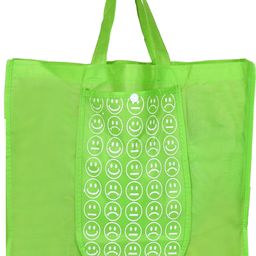 kuber industries Shopping Grocery Bags Foldable, Washable Grocery Tote Bag with One Small Pocket, Eco-Friendly Purse Bag Fits in Pocket Waterproof & Lightweight (Green) Grocery Bag-picture-38