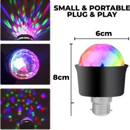 mobizac Small LED Parties Disco Bulbs Single Disco Ball image 2