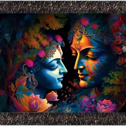 Radha Krishna Without Glass Framed Art Print for Room Decor Digital Reprint 10 inch x 13 inch Painting-image-71
