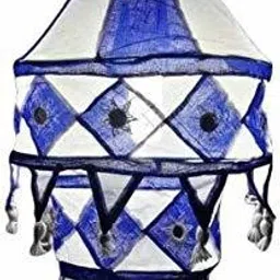 White, Blue Cloth Hanging Lantern-picture-29