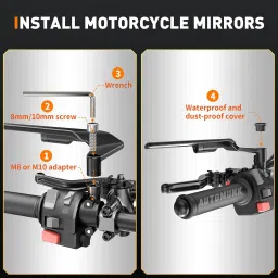 automunk Manual Rear View Mirror For Universal For Bike Universal For Bike image 5
