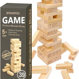 High 39 Pcs Jenga Wooden Block Stacking Tower Game for Kids Ages 5+-image-12