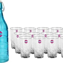 afast Bottle & Glass Set Of Bottle And 12 Glass, 1 Ltr-X34 Jug Bottle Glass Set-picture-11